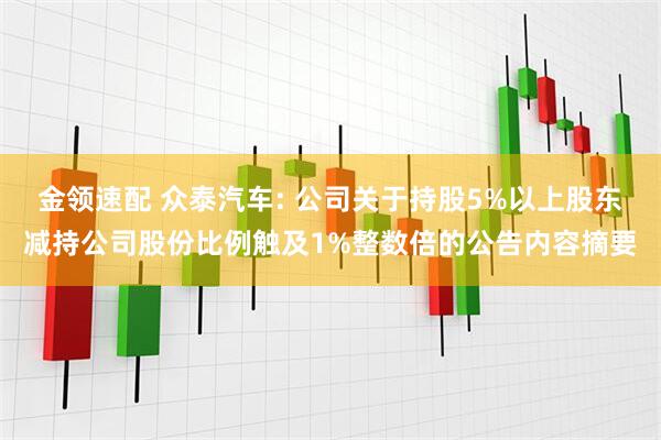 金领速配 众泰汽车: 公司关于持股5%以上股东减持公司股份比例触及1%整数倍的公告内容摘要